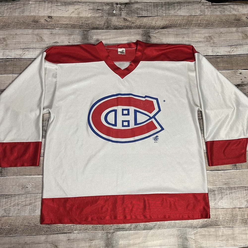 Montreal Canadiens Jersey Size XL Vintage White Hockey NHL Sportswear